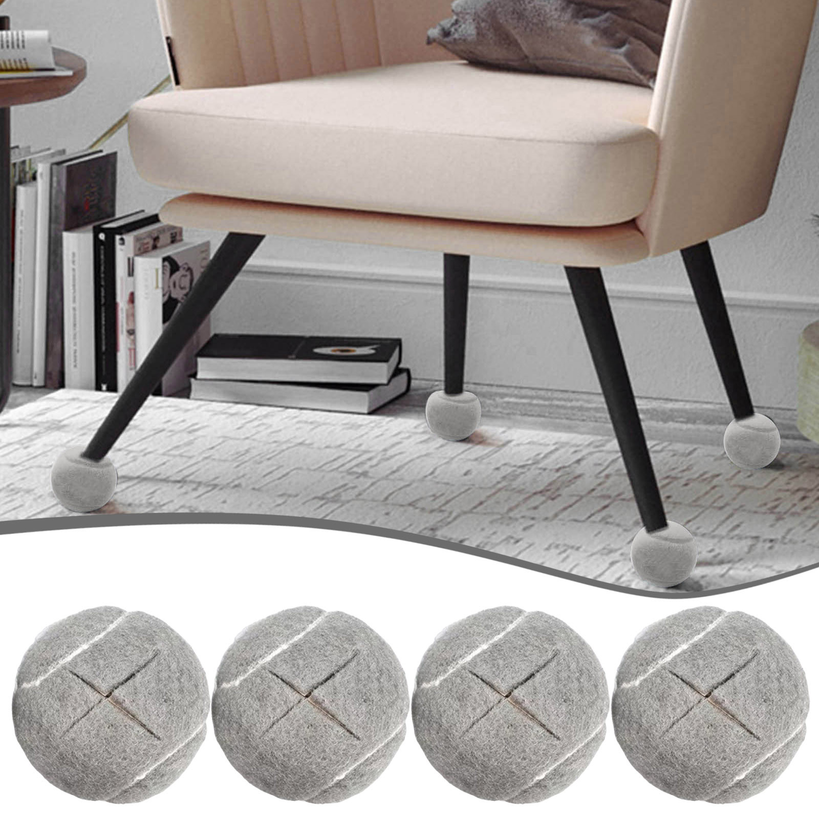 Yaiewey Precut Walker Tennis Balls 4 Pcs Balls with Precut Opening for Easy Installation ,Walker Accessories for Seniors Fit Most Walkers,for Furniture Legs and Floor Protection